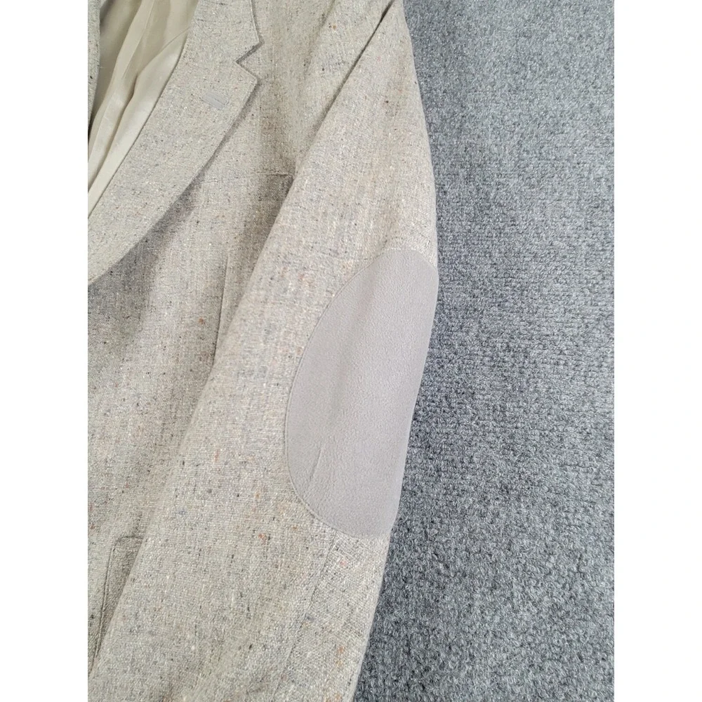 Vtg Johnny Carson Blazer Men 42R 2-Button Elbow Patch Gray 1970's USA Union Made